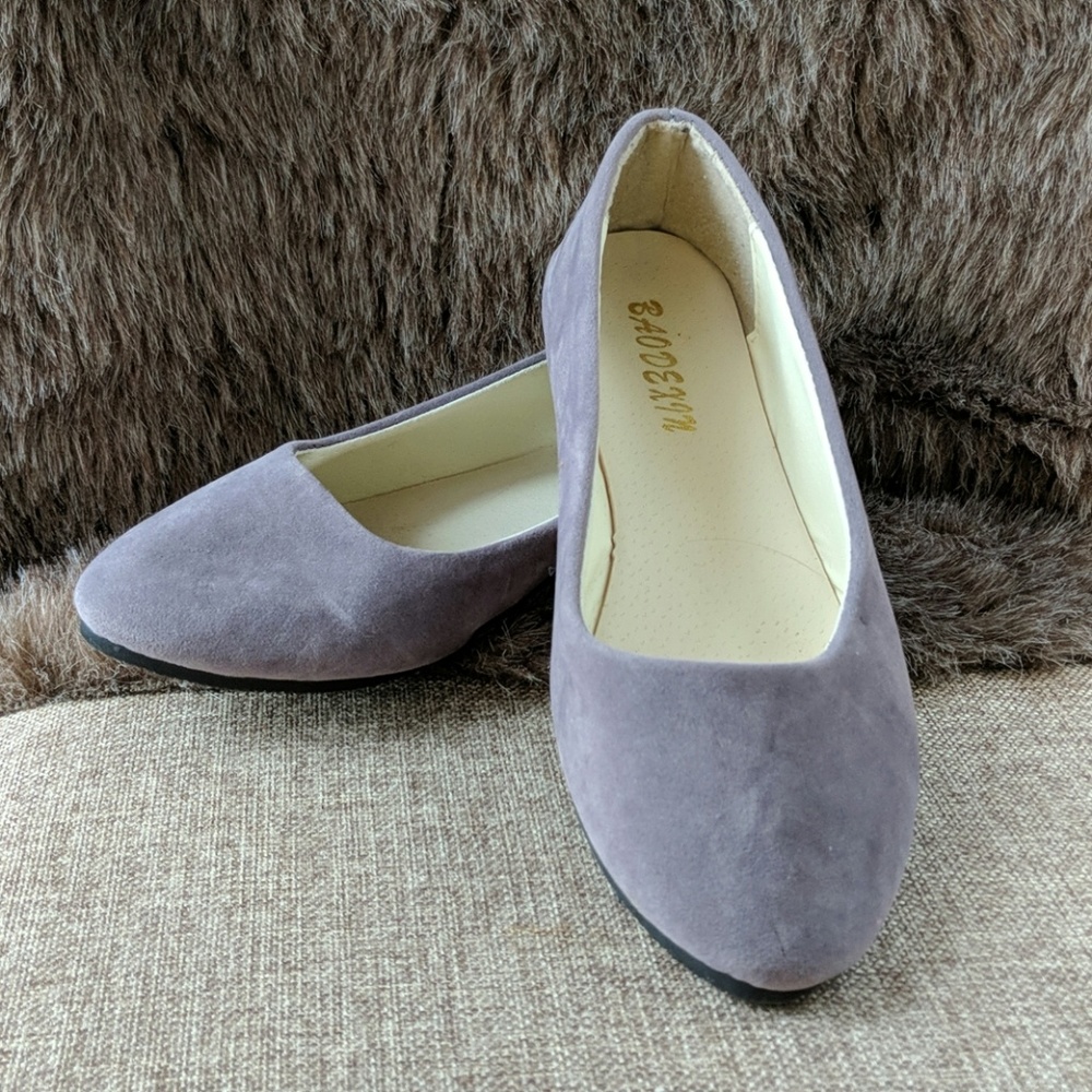 Gray Suede Flats